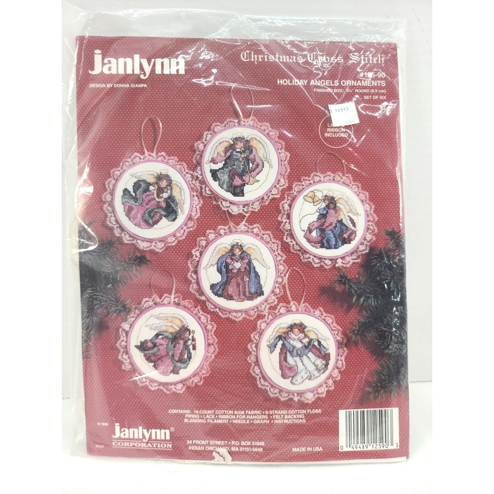 Janlynn Christmas Cross Stitch Holiday Angel Ornaments (6) Donna Giampa